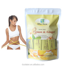 OEM factory supply  Instant lemon ginger tea Custom herbal Weight loss Lemon ginger whitening freckle detox tea solid drinks